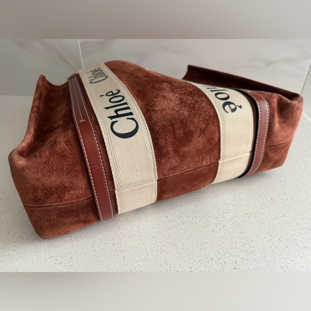 Chloé Woody Suede Medium Sepia Brown - Picture 4 of 11